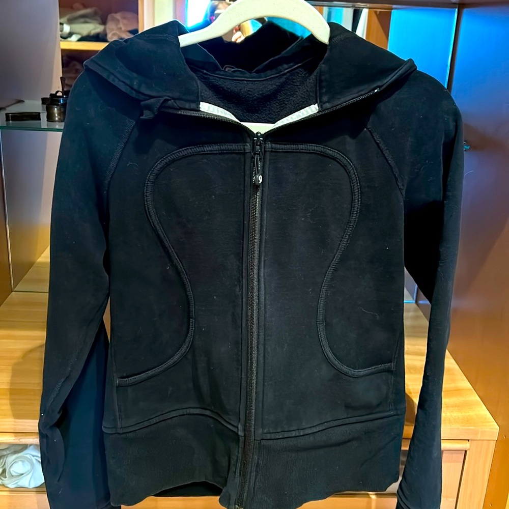 Lululemon Scuba Black Hooded Zip-Up Jacket 8